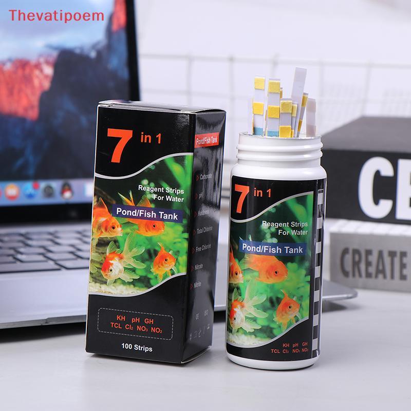 [Thevatipoem] 50/100Pcs 7 In 1 Aquarium Test Strips Fish Test Set Aquarium Water Hardness Test Strip