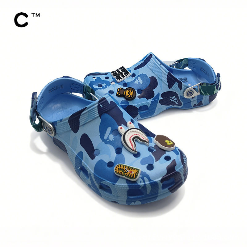 Ape-Man Toe Hole Shoes BAPESTA Co-Branded Casual อินเทรนด์คู่สไตล์ Breathable Anti-Slip ด้านนอกรองเท้าแตะ
