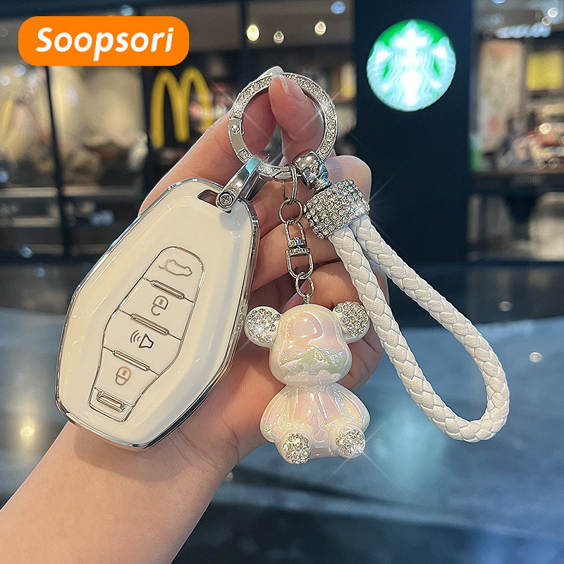 Soopsori TPU อุปกรณ์เสริมสมาร์ทคีย์เหมาะสําหรับ Chery C5 ev/Tiggo 8pro/Tiggo 7pro/OModa 5/OMODA E5/T