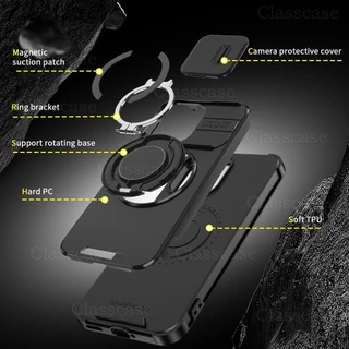 OPPO Reno15 FปลอกสําหรับOPPO Reno 15 16 F Reno15F 15ProMax 15ProMini 16F 16ProPushกล้องกันกระแทกแหวนเกราะเคสโทรศัพท์วงเล็บโลหะStentปลอกฮาร์ดปกหลัง