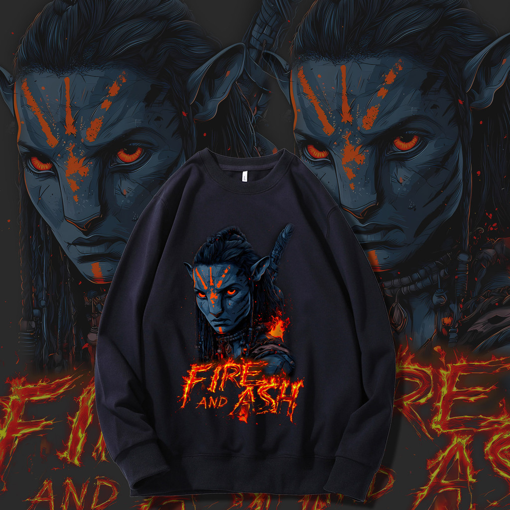 เสื้อฮู้ด Avatar Fire and Ashes Pattern พิมพ์ เสื้อผ้าผู้ชายและผู้หญิงเสื้อแจ็คเก็ตแขนยาว วงกลม Hood