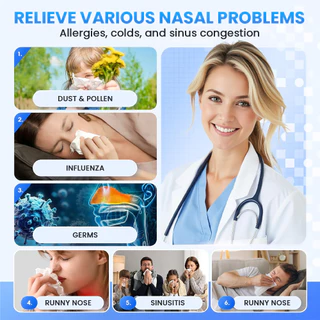 N5290 ไฟฟ้า Irrigador จมูกอัตโนมัติ Irrigator จมูกจมูกพยาบาล Rhinitis แพ้ไซนัสอักเสบ Treatment