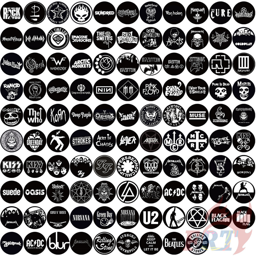 105ชิ้น/เซ็ต ❉ Rock Band Logo Series 01 สติ๊กเกอร์ PET สีดําและสีขาวคลาสสิก ❉ สติ๊กเกอร์สติ๊กเกอร์แฟชั่น DIY Doodle กันน้ํา ราคา ถูกที่สุด ดีลบีเคเค แกลเลอรีภาพที่ 3