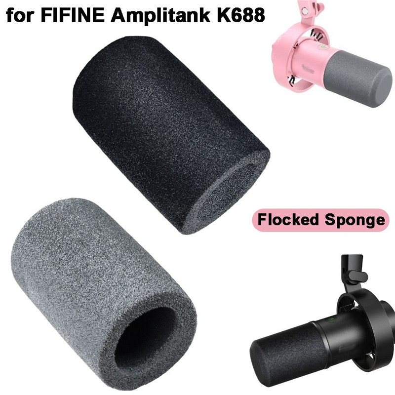 1pcs Mic ฝาครอบกระจก,เปลี่ยน Flocked ฟองน้ําโฟมไมโครโฟน, Professional Windproof Pop Filter สําหรับ FIFINE Amplitank K688 สตูดิโอการบันทึก