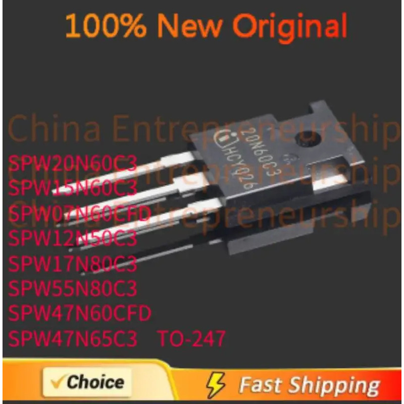 5PCS SPW20N60C3 SPW15N60C3 SPW07N60CFD SPW12N50C3 SPW17N80C3 SPW55N80C3 SPW47N60CF3 SPW47N60C3 SPW47
