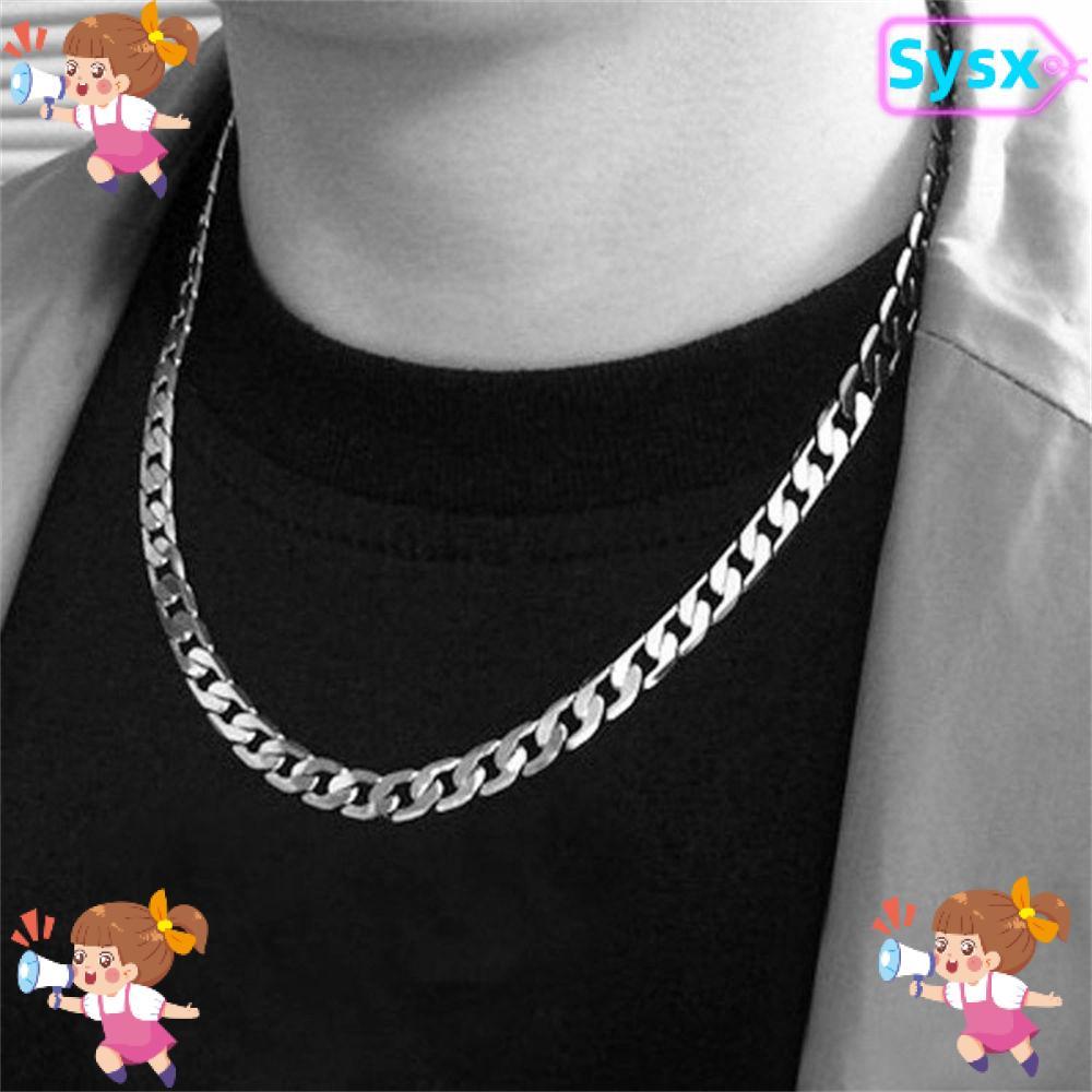SYSX สร้อยคอโซ่ Unisex Cool Chunky Chain Hip Hop Gothic Rock Hip Hop