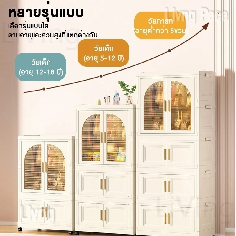 Living ตู้ใส่เสื้อผ้า พับ ตู้เก็บของ กันฝุ่นและกันน้ำ ตู้เสื้อผ้าพลาสติก'pvc ตู้เสื้อผ้า สไตล์โมเดิร์น ตู้เสื้อผ้าเด็ก thumbnail 4