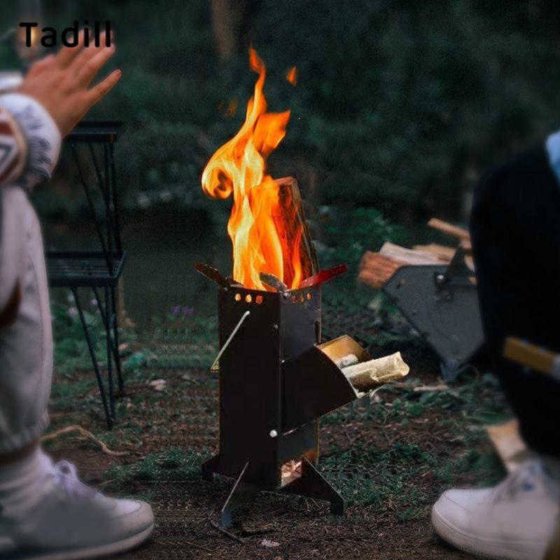 Tadill Camping Burner พับได้และประกอบเร็ว มีระบบหมุนเวียนอากาศ สำหรับการปิกนิกและการผจญภัยกลางแจ้ง — صورة 7