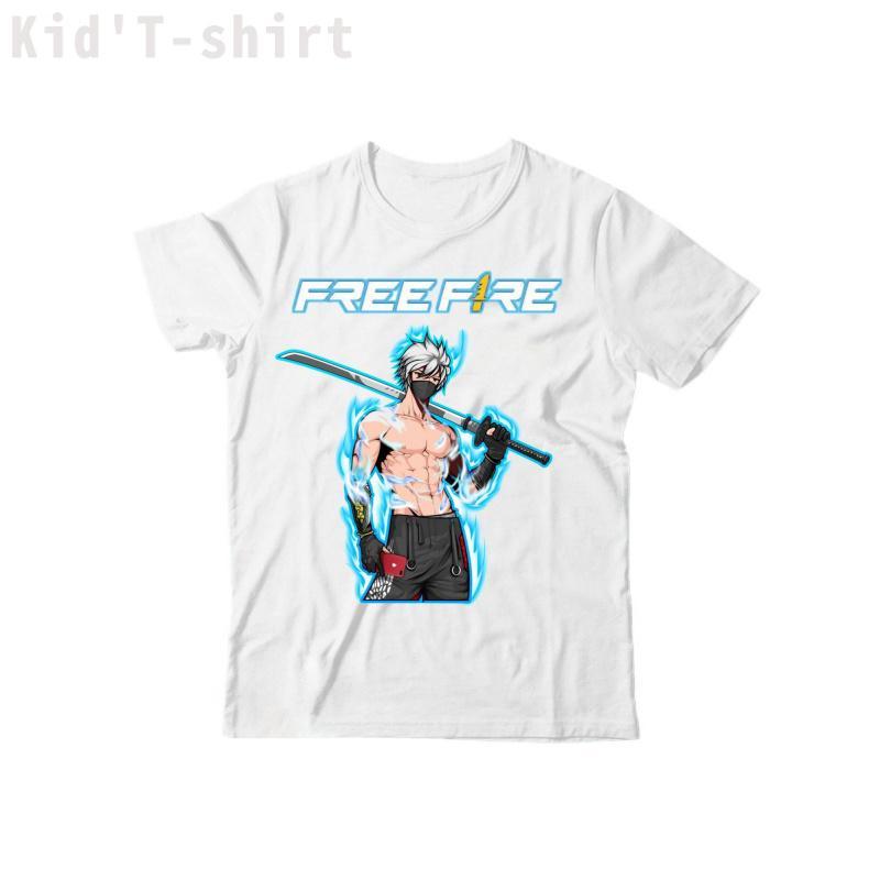 [COD] HOT เสื้อผ้าเด็ก เสื้อยืดลายตัวละคร Free Fire SG 2 JT OPM สำหรับเด็ก FF Blue Sword ชื่อฟรี   kaidee +New เสื้อผ้าเ