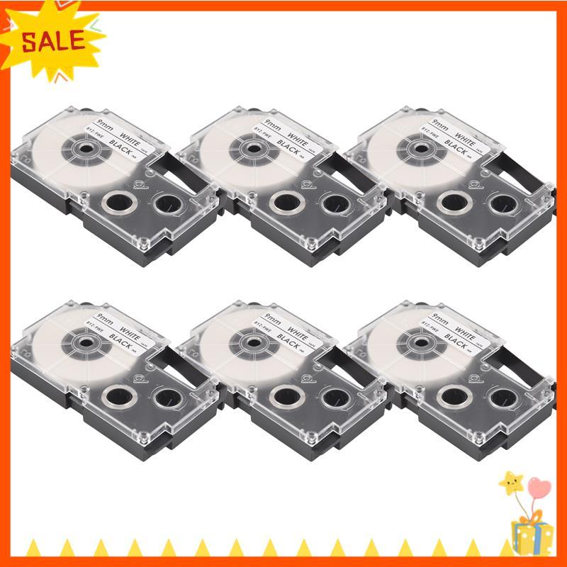 [Fast D]ริบบิ้นฉลาก 9 มม. 6 ชิ้นสําหรับ -120 -E300 -60 -100 KL750B KL820 KL750 KL7200 ป้ายเครื่องพิม