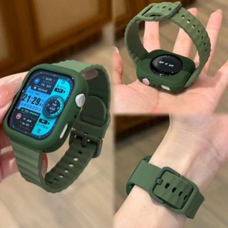 2 in 1 สายรัดซิลิโคนเหลว Soft Shell สําหรับ Huawei Watch Fit4Pro Fit3,สร้อยข้อมือสายรัดข้อมือกีฬาที่ทนทานและเคสป้องกันสําหรับ Fit4