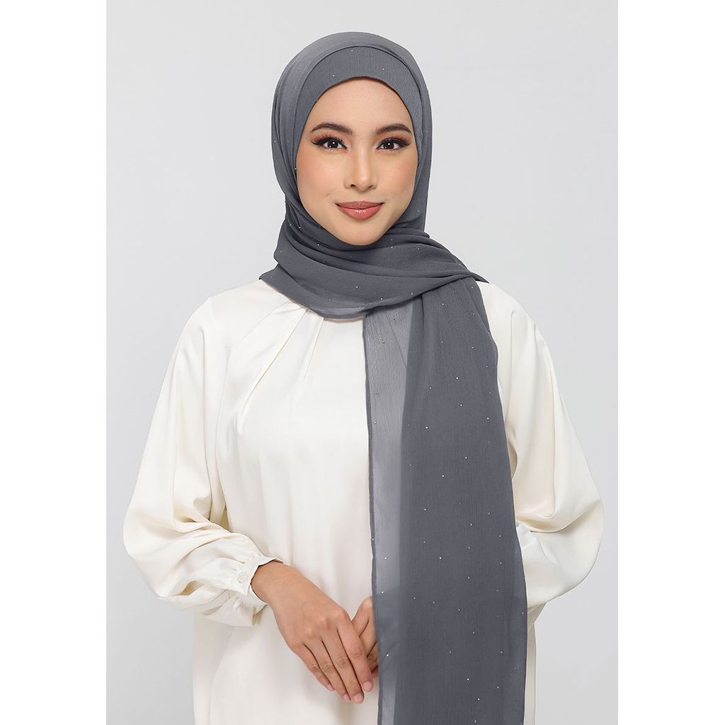 Bokitta Crystals Pewter - ธรรมดาด้วยคริสตัลผ้าชีฟองโรย