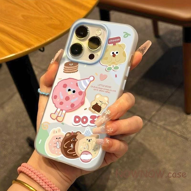 สําหรับ IPhone 16 15 14 13 12 11 Pro Max X XR XS Max 7 8 Plus น่ารักการ์ตูนคุกกี้และขนมเคสโทรศัพท์ปก