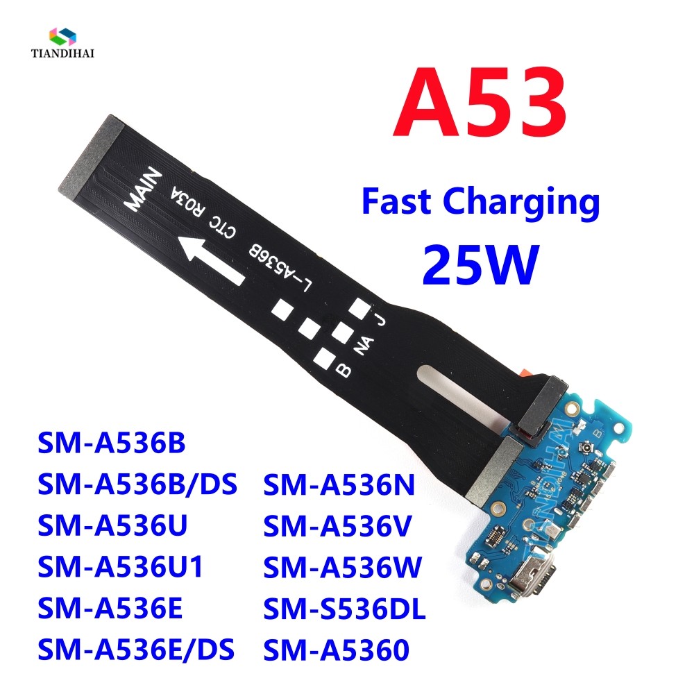 USB Charger Board Connector หลัก Flex สําหรับ Samsung Galaxy A53 5G A536B A536B/DS A536U A536E แท่นช