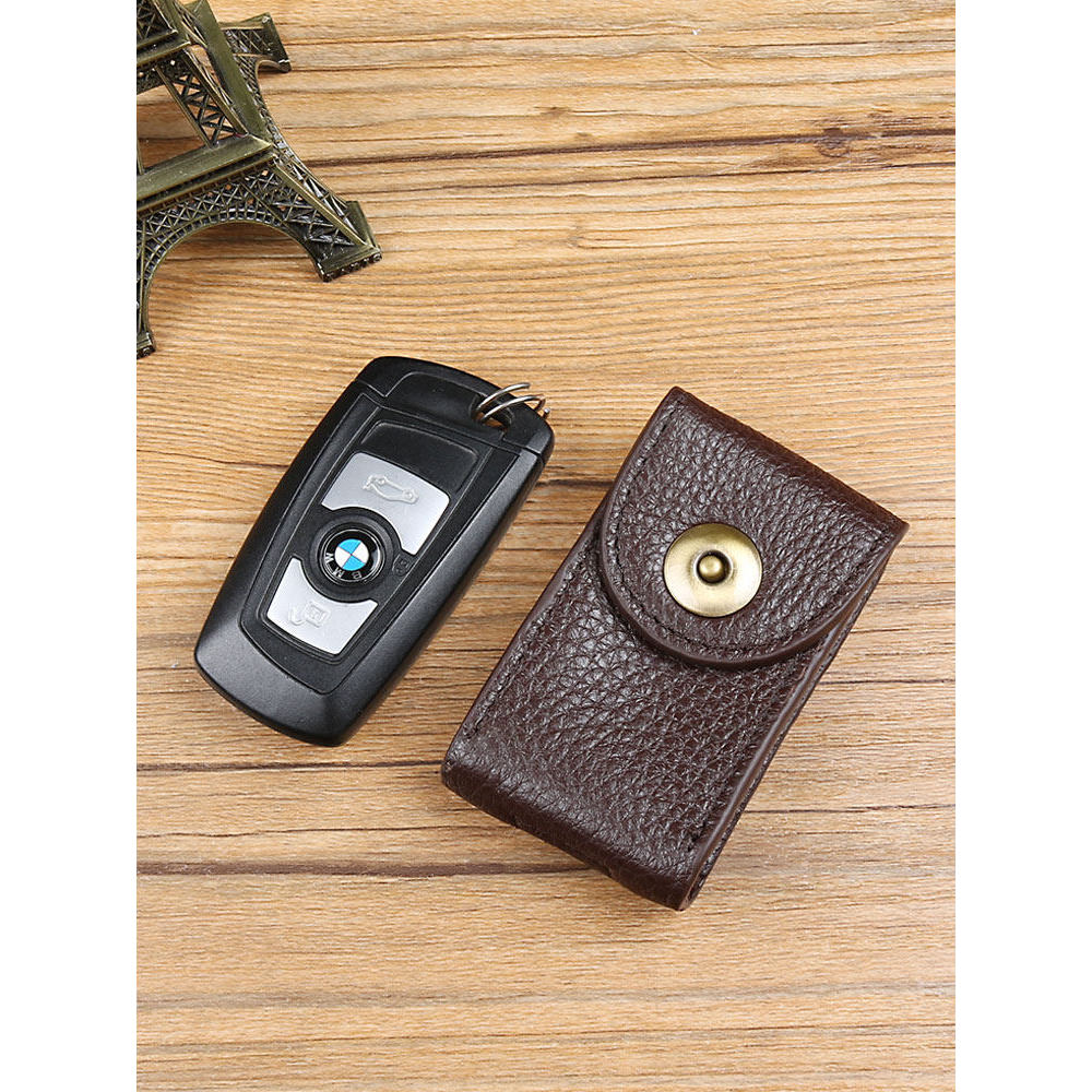 [ข้อเสนอพิเศษ] สวมเข็มขัดสวมเข็มขัดหนังแท้เคสกุญแจรถเอวแขวนหนังสากลถุงเล็กหนังนิ่มผู้ชายตัวเล็กเรียบ