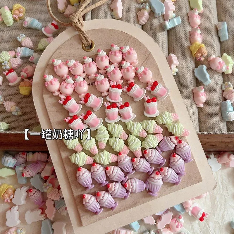 ลูกอมไอศกรีม-mini สำหรับ DIY ของเล่นและอุปกรณ์ DIY พร้อมวัสดุทำเครื่องประดับ 100 ชิ้น