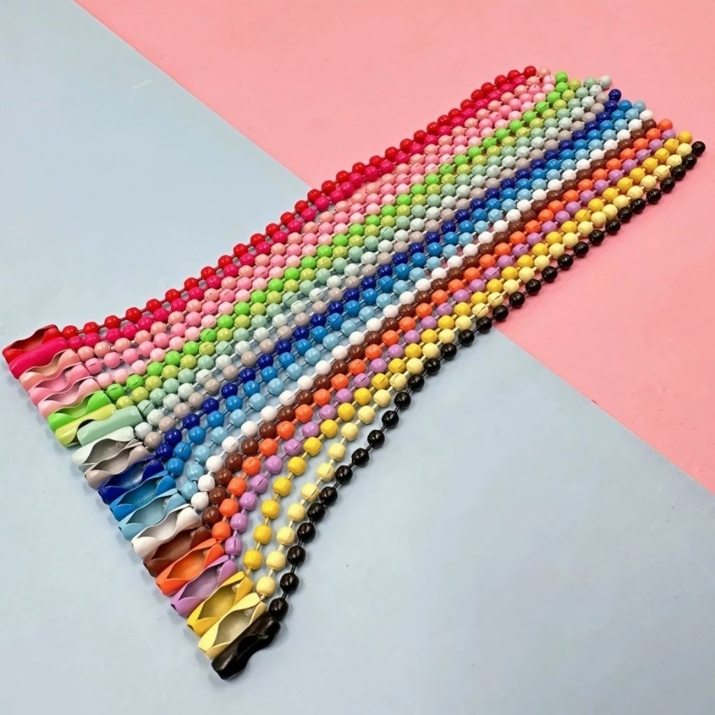 ส่งด่วน!!! โซ่ไข่ปลา โซ่พวงกุญแจ โซ่ลูกปัดหลากสี ยาว 12 cm. (5เส้น/ถุง) สำหรับทำพวงกุญแจหรืองาน DIY ราคา ถูกที่สุด ดีลบีเคเค แกลเลอรีภาพที่ 8