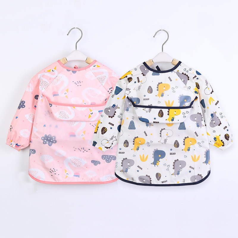 Kids Baby Bibs Toddler Waterproof Scarf Long Sleeve Apron Feeding Bibs for Infant
