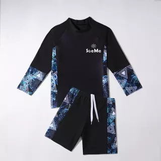 ชุดว่ายน้ำ Rashguard สำหรับเด็กผู้ชายอายุ 3 13 ปี แขนสั้น 1 ชิ้น และแขนยาว 2 ชิ้น แห้งไว