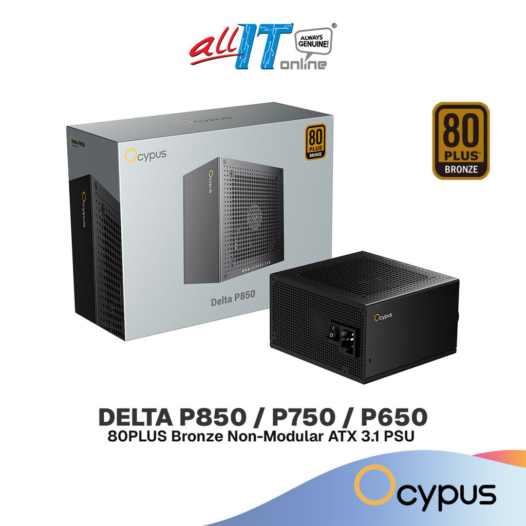 Ocypus Delta P650 (650W) / P750 (750W) / P850 (850W) 80PLUS BRONZE Non-Modular ATX 3.1 PCIe 5.1 แหล่