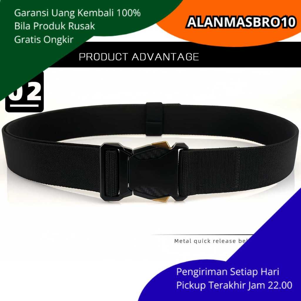 เข็มขัดผู้ชายหัวเข็มขัดอัตโนมัติ Quick Release Pluggable Buckle Nylon Metal Strong ทนทาน Simple Eleg