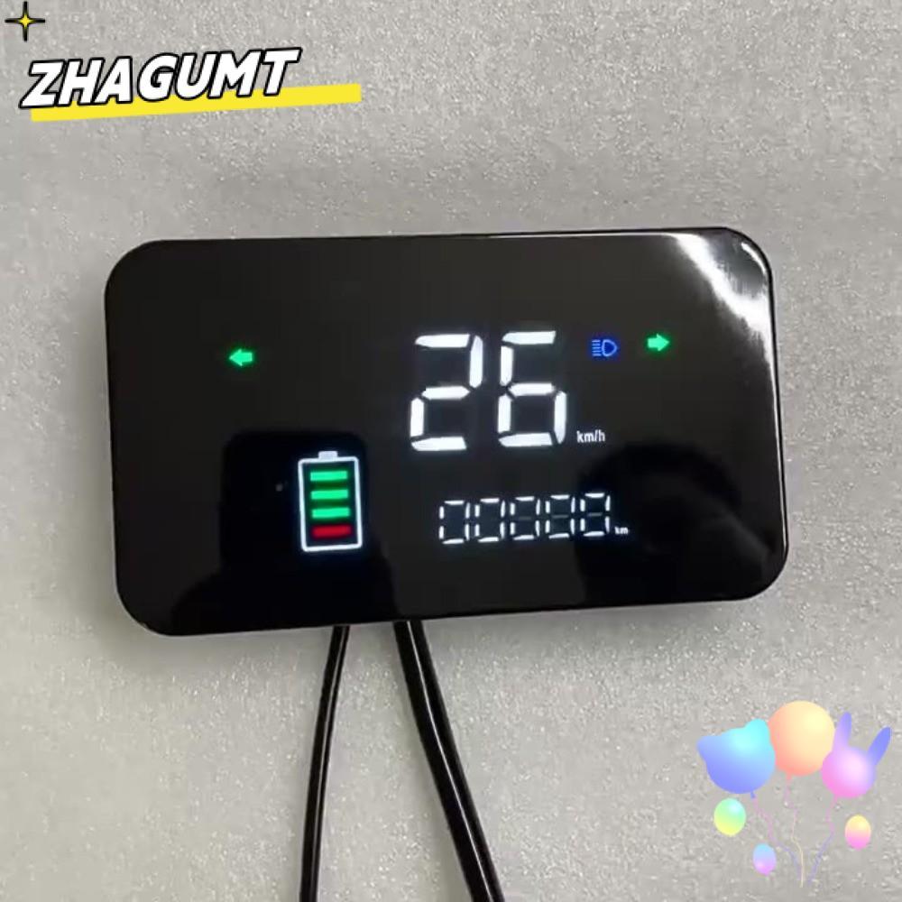 ZHAGUMT ไฟฟ้ารถจอแสดงผล LED,พลาสติก Multi-Voltage Speedometer หน้าจอ,ที่มีประโยชน์ดิจิตอล 48V 60V 72V กันน้ําเครื่องมือแผงควบคุม Universal