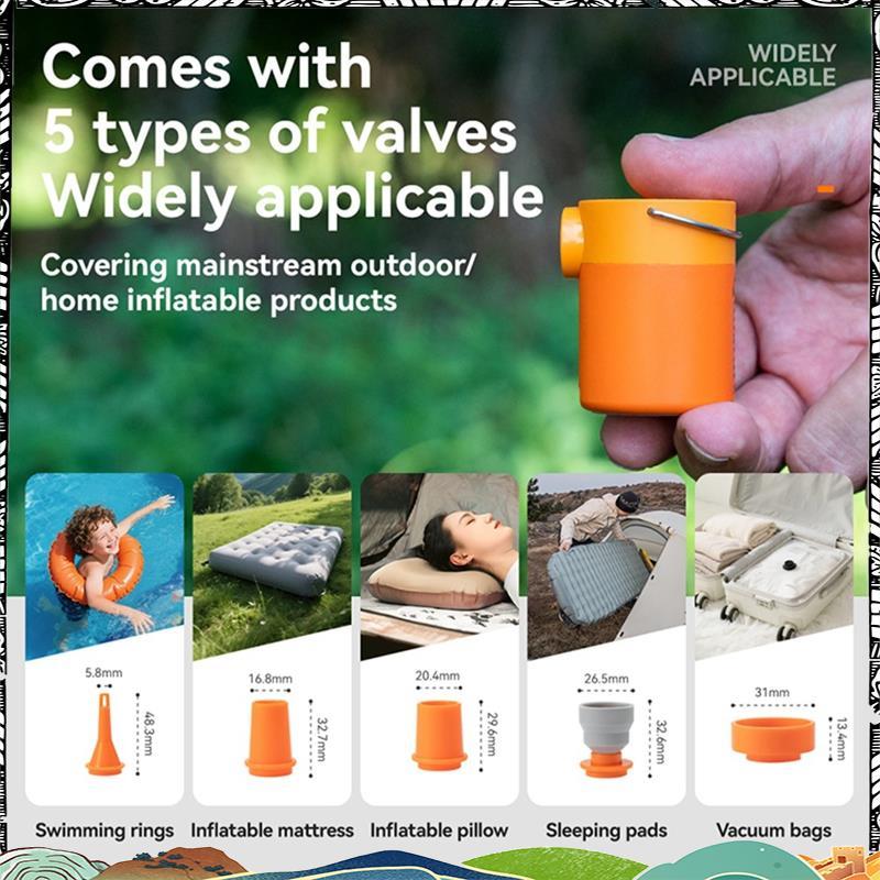 Super Quature ปั๊มลม Inflatable ปั๊ม Camping Light Type-C ชาร์จมินิแบบพกพากลางแจ้ง Inflator ปั๊ม
