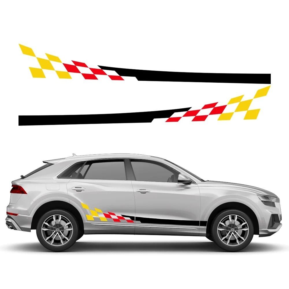สติกเกอร์ประตูรถไวนิล Racing ลายเยอรมันจัดแต่งทรงผม Decals อุปกรณ์เสริมอัตโนมัติสําหรับ Audi Q8 SQ8 