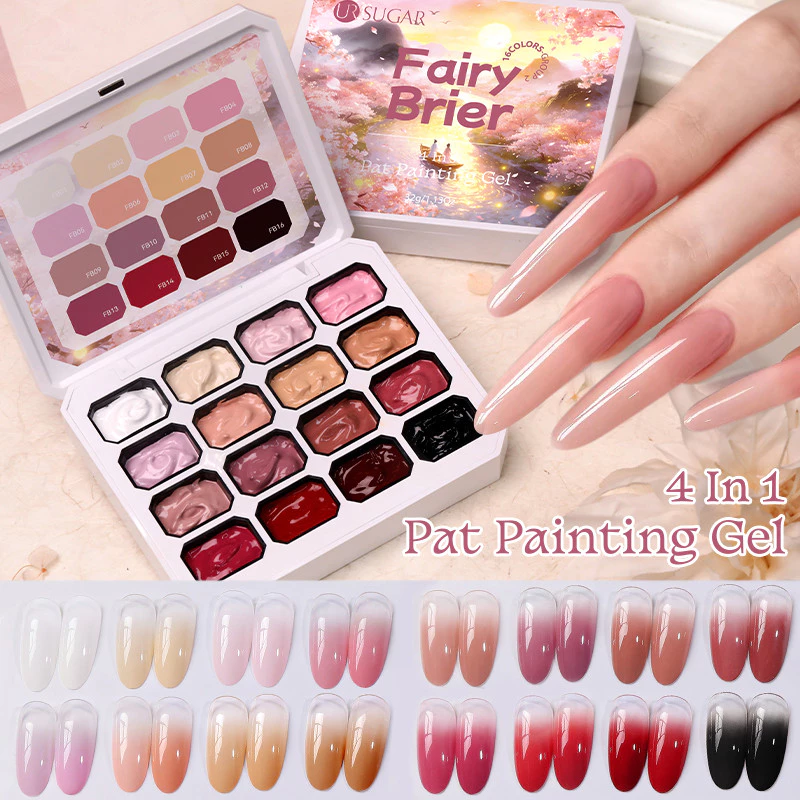 UR SUGAR 16 สีเล็บ Pat ภาพวาดเจล Quick Dry No-wipe เล็บภาพวาดเจลสี-Drawing เปลี่ยนสี Soak Off เจลเคลือบเงา