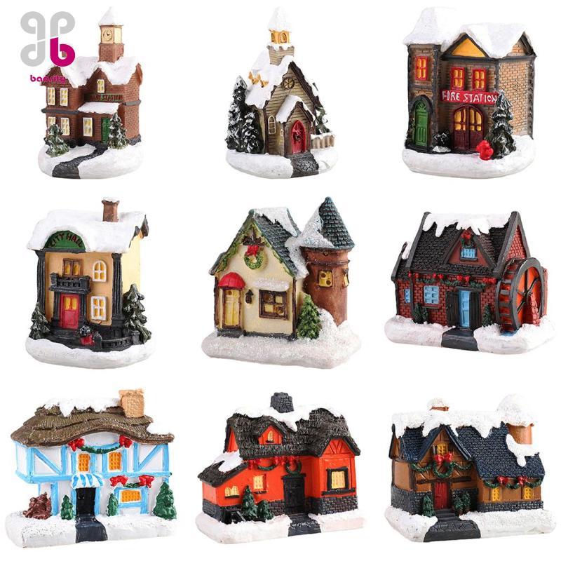 [Baosity] Village Set Zornrc Buildings Figurines Collection Village Houses Christmas Village Houses 