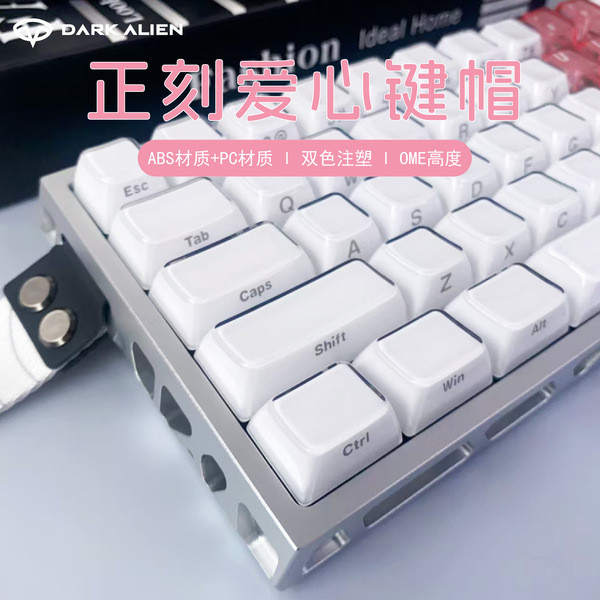 คีย์แคปไทย คีย์แคป keycap Positive แกะสลักสีชมพูหัวใจ Keycap ที่กําหนดเอง 136-Key PC + วัสดุ ABS โรง