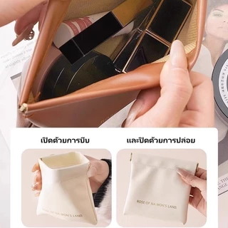 กระเป๋าสตางค์หนัง PU แบบพกพา กระเป๋าหนังใส่เงินแม่ลูก กระเป๋าใส่เหรียญ ไร้ซิป พกพาง่าย