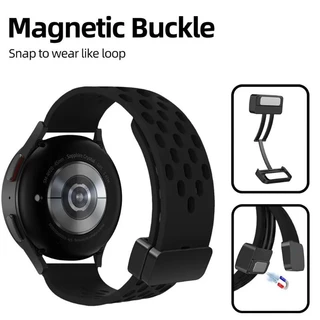 สายซิลิโคนสําหรับ Amazfit Bip 6 5/ Balance/GTR 4 3 2 สร้อยข้อมือหัวเข็มขัดแม่เหล็กสําหรับ Amazfit Pace/GTR 5 pro breathable sport สายคล้อง