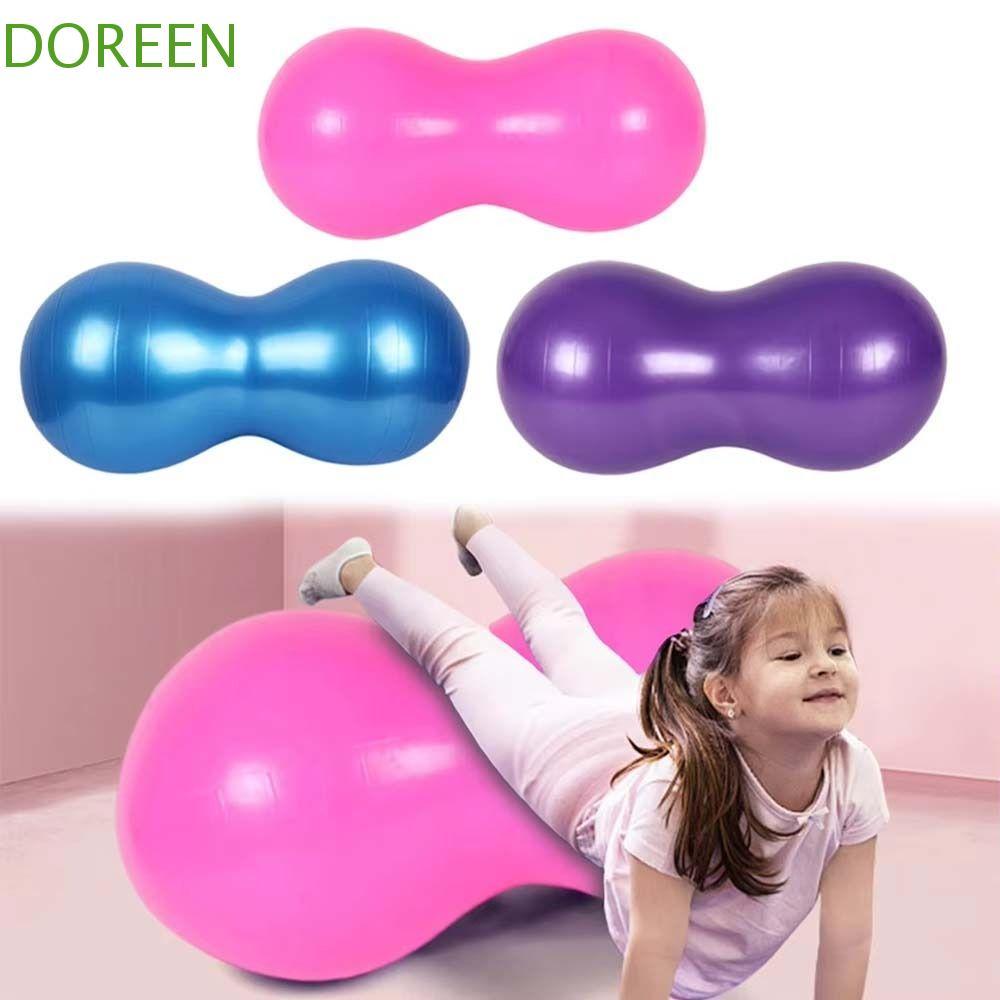 ลูกบอลโยคะพิลาทิส DOREEN Peanut Ball, ขนาด 45*90 ซม., เป่าลมได้ ใช้งานหลากหลายสำหรับฟิตเนสและยืดเส้นที่บ้าน