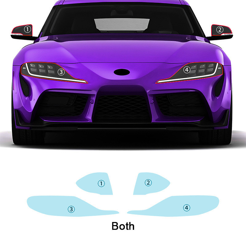 เหมาะสําหรับ Toyota Supra GR A90 A91 MK5Tpu การป้องกันโปร่งใสไฟหน้ารถฟิล์มกระจกมองหลัง