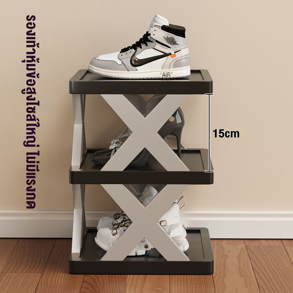 ชั้นวางรองเท้า รูปตัวX 3 - 10 ชั้น ซ้อนได้หลายชั้น ที่เก็บรองเท้า มีให้เลือกหลากหลายชั้น ประหยัดพื้นที่ - รูปที่ 3