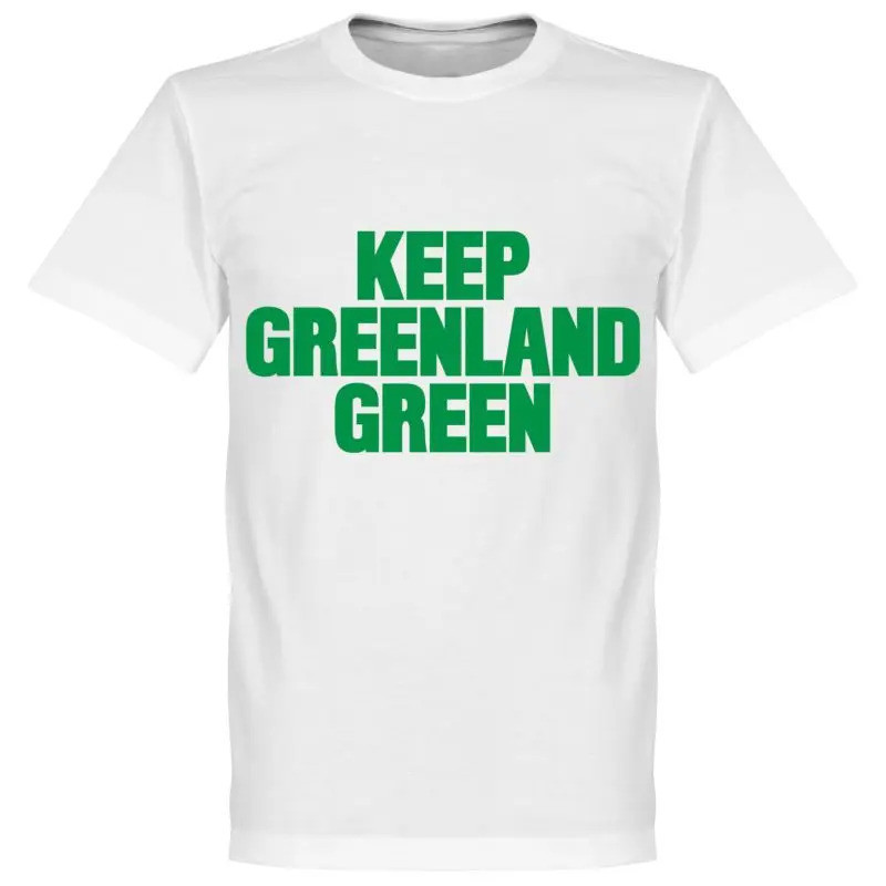 Keep_Greenland_Green_Tee_-_White2026   Hot Men's T-shirt Pure Cotton T-shirt Street Y2K Fashion Spor