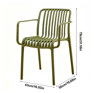 MULI เก้าอี้พลาสติก เก้าอี้ทานข้าว มีที่วางแขน เส้นที่สง่างาม วัสดุ PP คุณภาพสูง dining chair