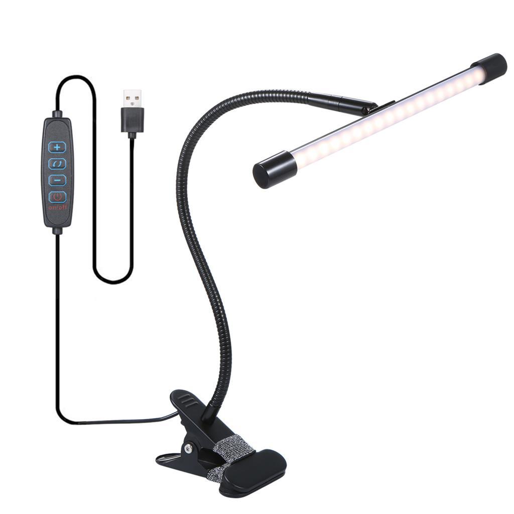 moonbase D C 5 V 7 W 36 LEDs คลิปหนีบโคมไฟตั้งโต๊ะโคมไฟตั้งโต๊ะ USB ขับเคลื่อน 3 อุณหภูมิสีเปลี่ยน 1