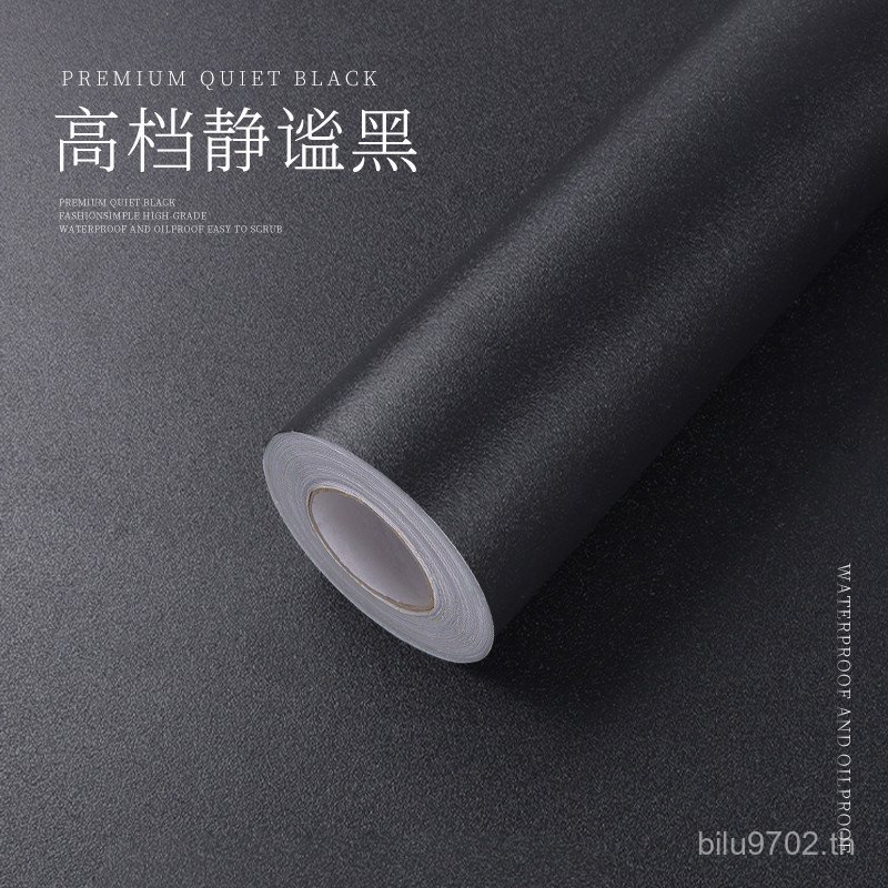 Refurbished Matte Glossy Anti-Self-Wood Grain สติกเกอร์ตู้ Plus เดสก์ท็อปสีดําเฟอร์นิเจอร์เก่าตู้หนั