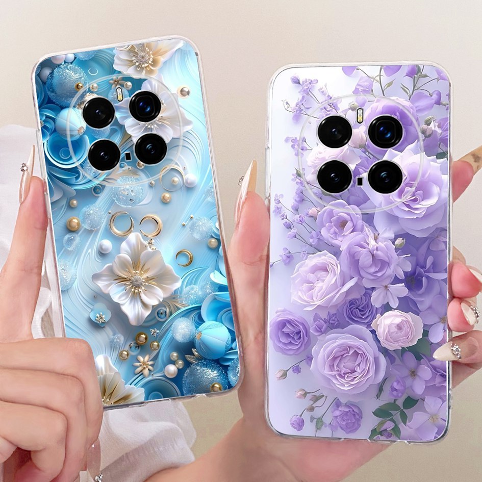 สําหรับ Honor Magic 7 Pro กรณี PTP-N49 PTP-AN10 ยอดนิยมดอกไม้ซิลิโคนนุ่ม Fundas กันกระแทกสําหรับ Hon