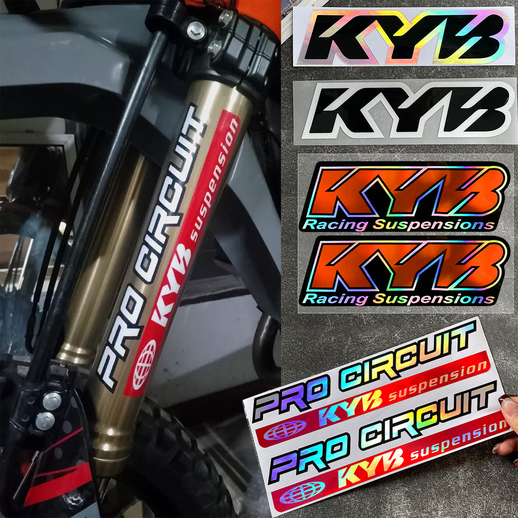 KYB โลโก้สติกเกอร์ Racing Suspensions ด้านหน้าส้อมโช้คอัพสะท้อนแสงกันน้ําไวนิล Decal สําหรับ Honda Yamaha KTM การปรับเปลี่ยนรถจักรยานยนต์อุปกรณ์ตกแต่ง
