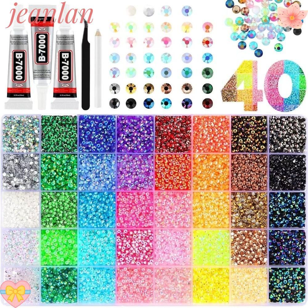 JLAN เรซิ่น Rhinestone ชุด, DIY ตกแต่งหัตถกรรมอุปกรณ์ Jelly Rhinestones, Hot Sparkling Diamond Art Multicolor Bedazzling Rhinestones สําหรับตกแต่งโทรศัพท์