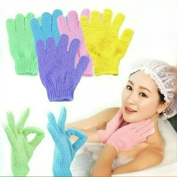 Crystal ถุงมืออาบน้ำ ถุงมือขัดผิว ขัดขี้ไคล ขจัดเซลล์ผิวเก่า สปา 1 ชิ้น