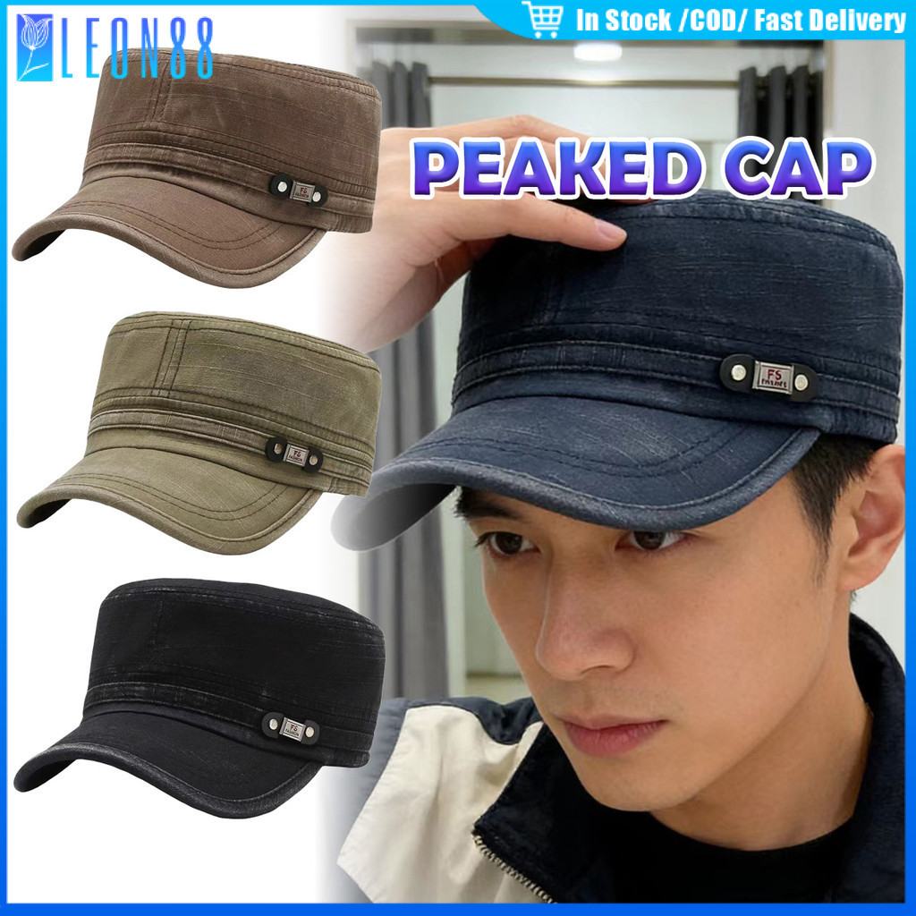 ของมาใหม่！หมวกแก๊ปทหาร หมวกเบเร่ต์ผู้ชาย ผ้าฝ้าย รอบศีรษะ56-60CM ปรับขนาดได้ ระบายอากาศ สไตล์วินเทจ สำหรับชายและหญิง