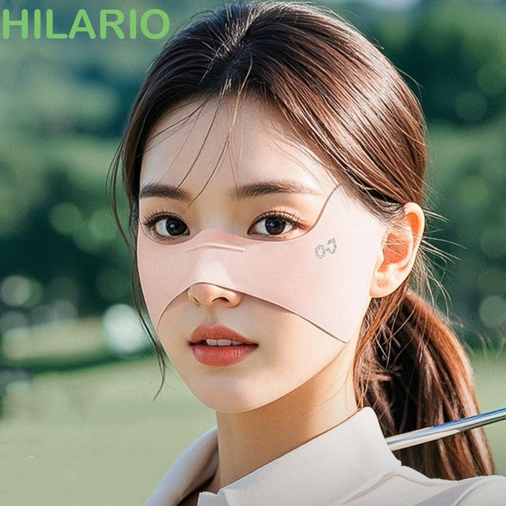 หน้ากากไหมน้ำแข็ง Hilarico สำหรับป้องกันแสงแดด เบาและยืดหยุ่น สีทึบป้องกันUV เหมาะสำหรับการเล่นกอล์ฟและการขี่จักรยานในฤดูร้อน