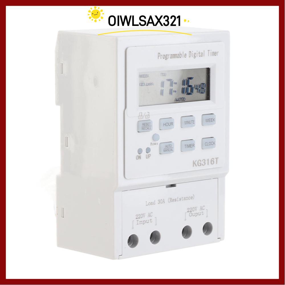 OIWLSAX321 โปรแกรมจับเวลา, AC 220V Microcomputer Digital Timer Switch, Smart Home 1W Power 1Min - 16