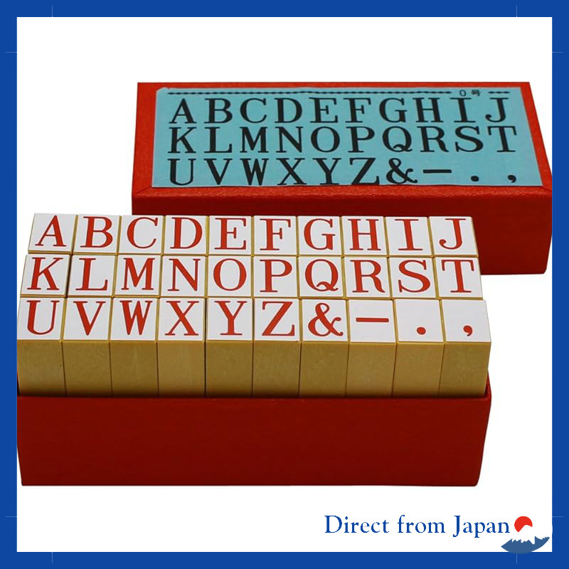Shachihata Stamp Handle Rubber Stamp Alphabet Set #0, Impression Size 16×10.5mm TEA-05