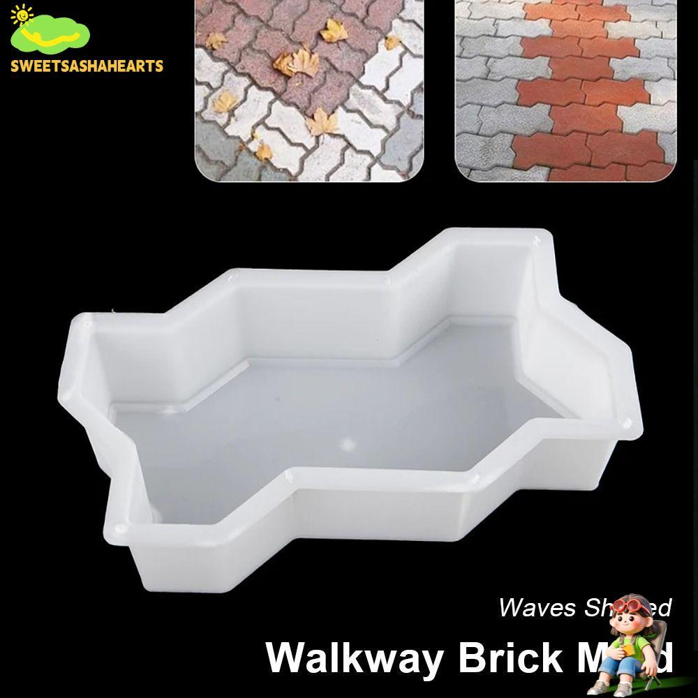 SWEE 1 ชิ้น Paving อิฐ Mould, DIY พลาสติก Stepping Stone Paver, ทนทานคลื่นรูปนํากลับมาใช้ใหม่ทางเดินอิฐแม่พิมพ์สําหรับสนามหญ้า Patio Yard Garden