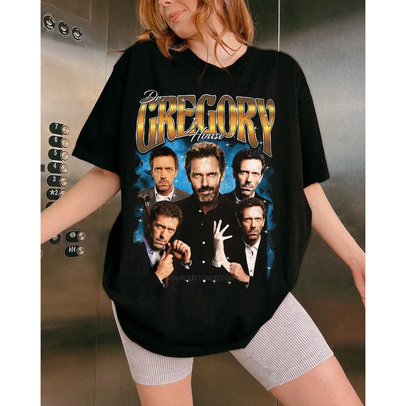 เสื้อยืดวินเทจ Dr House สำหรับทุกเพศ, เสื้อยืดเรโทร Gregory House, เสื้อยืด Doctor House Bootleg Rap